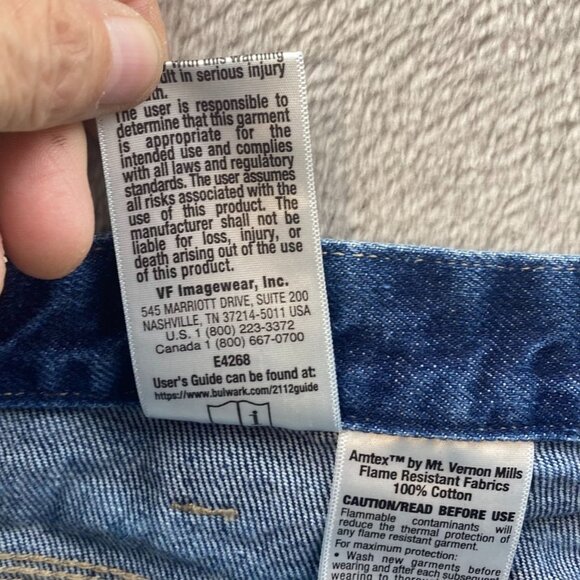 Dickies Men's Work Jeans 35x28 Hemmed Straight Flame-Resistant FR Blue Denim Wor - Picture 10 of 16